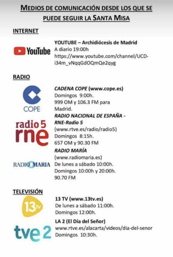 MISAS MEDIOS DE COMUNICACIÓN